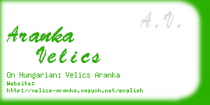 aranka velics business card